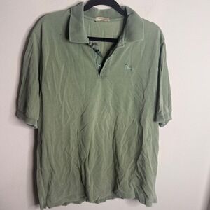 Burberry Men's Green Slim Fit‎ Nova Check Detail Polo Shirt Designer Workwear